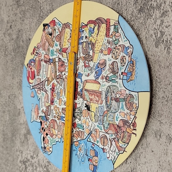 Vintage French Cheese & Gastronomic Map Tray – Annecy Ornamine by Alain Bourguig - Picture 8 of 9